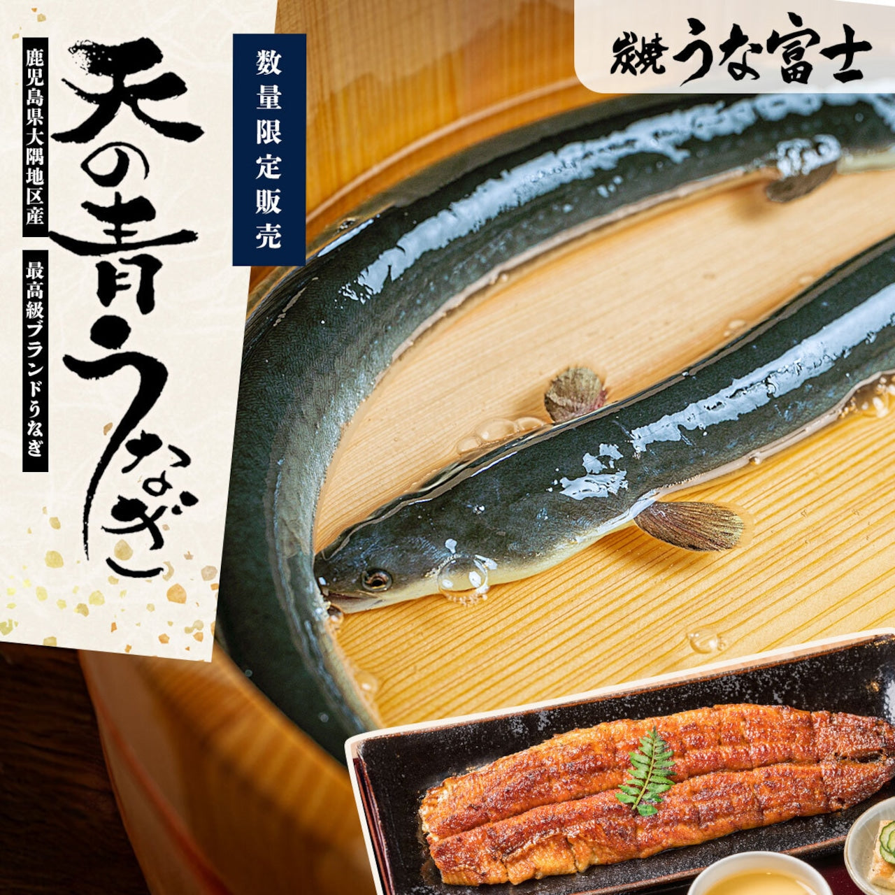 国産 《天の青うなぎ》 長焼き 桐箱包装(160g×2)2尾 鹿児島県産