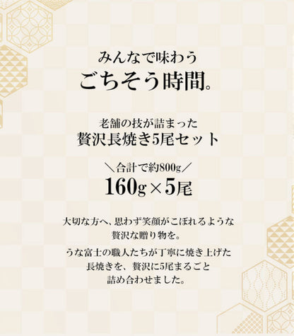 国産 青うなぎ 長焼き 《大容量5尾セット》詰め合わせ（160g×5）